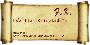 Füller Krisztián névjegykártya